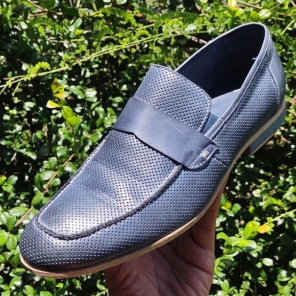 Kenneth Cole Luxury Perforated Leather Loafers. main image 8